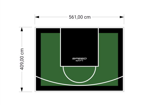 23M2/409X561CM ZIELONO-CZARNE BOISKO DO KOSZYKÓWKI SPEEDSPORT HEXA POWER PRO