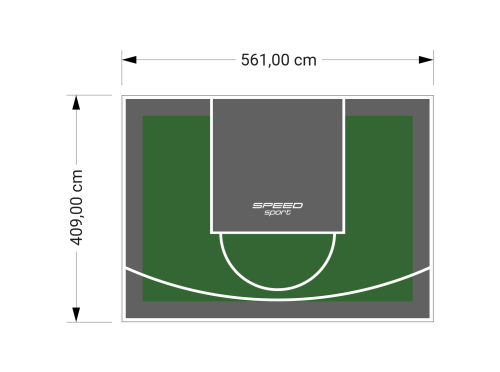 23M2/409X561CM ZIELONO-GRAFITOWE BOISKO DO KOSZYKÓWKI SPEEDSPORT HEXA POWER PRO