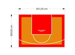 23M2/409X561CM POMARAŃCZOWO-CZERWONE BOISKO DO KOSZYKÓWKI SPEEDSPORT HEXA POWER PRO