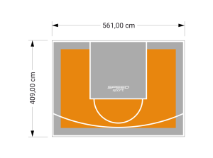 23M2/409X561CM POMARAŃCZOWO-SZARE BOISKO DO KOSZYKÓWKI SPEEDSPORT HEXA POWER PRO