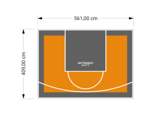23M2/409X561CM POMARAŃCZOWO-GRAFITOWE BOISKO DO KOSZYKÓWKI SPEEDSPORT HEXA POWER PRO