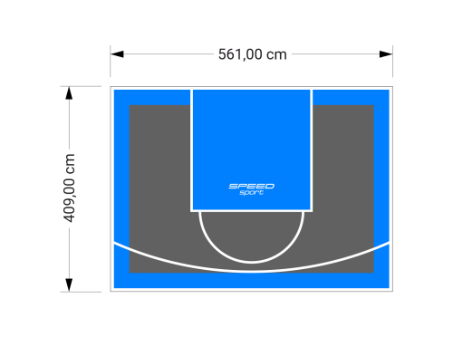 23M2/409X561CM GRAFITOWO-BŁĘKITNE BOISKO DO KOSZYKÓWKI SPEEDSPORT HEXA POWER PRO