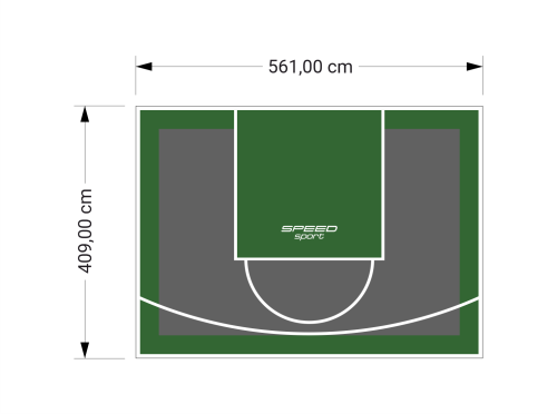 23M2/409X561CM GRAFITOWO-ZIELONE BOISKO DO KOSZYKÓWKI SPEEDSPORT HEXA POWER PRO