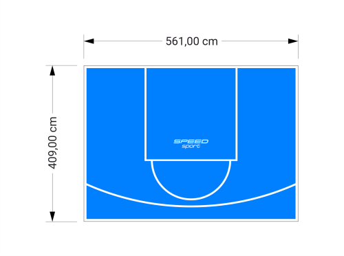 23M2/409X561CM BŁĘKITNE BOISKO DO KOSZYKÓWKI SPEEDSPORT HEXA POWER PRO