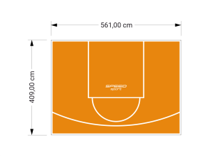 23M2/409X561CM POMARAŃCZOWE BOISKO DO KOSZYKÓWKI SPEEDSPORT HEXA POWER PRO