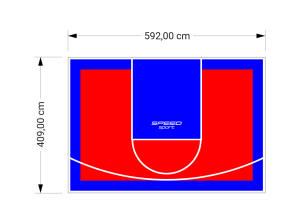 24M2/409X592CM CZERWONO-NIEBIESKIE BOISKO DO KOSZYKÓWKI SPEEDSPORT HEXA POWER PRO