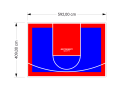24M2/409X592CM NIEBIESKO-CZERWONE BOISKO DO KOSZYKÓWKI SPEEDSPORT HEXA POWER PRO