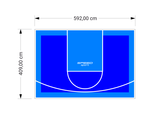 24M2/409X592CM NIEBIESKO-BŁĘKITNE BOISKO DO KOSZYKÓWKI SPEEDSPORT HEXA POWER PRO