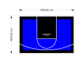 24M2/409X592CM NIEBIESKO-CZARNE BOISKO DO KOSZYKÓWKI SPEEDSPORT HEXA POWER PRO