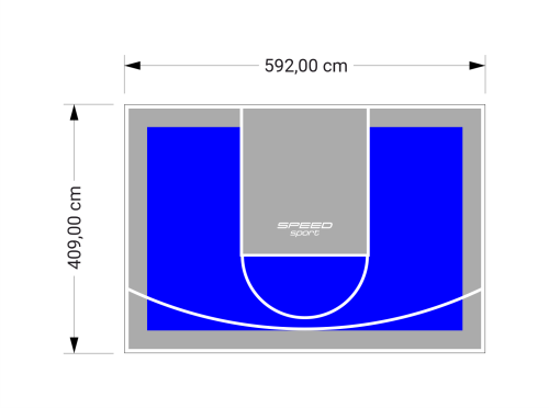 24M2/409X592CM NIEBIESKO-SZARE BOISKO DO KOSZYKÓWKI SPEEDSPORT HEXA POWER PRO