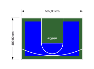 24M2/409X592CM NIEBIESKO-ZIELONE BOISKO DO KOSZYKÓWKI SPEEDSPORT HEXA POWER PRO