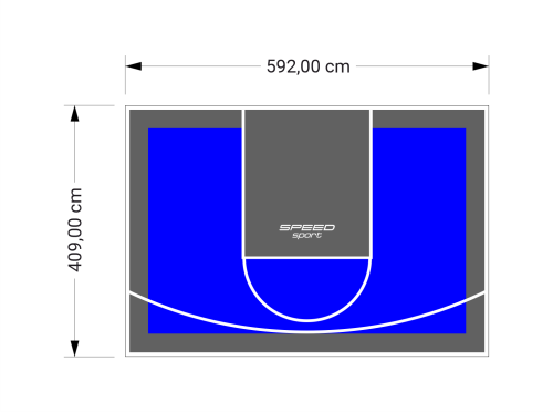 24M2/409X592CM NIEBIESKO-GRAFITOWE BOISKO DO KOSZYKÓWKI SPEEDSPORT HEXA POWER PRO