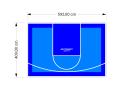 24M2/409X592CM BŁĘKITNO-NIEBIESKIE BOISKO DO KOSZYKÓWKI SPEEDSPORT HEXA POWER PRO