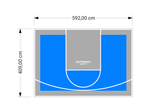24M2/409X592CM BŁĘKITNO-SZARE BOISKO DO KOSZYKÓWKI SPEEDSPORT HEXA POWER PRO