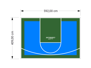 24M2/409X592CM BŁĘKITNO-ZIELONE BOISKO DO KOSZYKÓWKI SPEEDSPORT HEXA POWER PRO