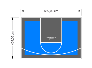 24M2/409X592CM BŁĘKITNO-GRAFITOWE BOISKO DO KOSZYKÓWKI SPEEDSPORT HEXA POWER PRO
