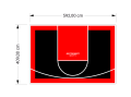 24M2/409X592CM CZARNO-CZERWONE BOISKO DO KOSZYKÓWKI SPEEDSPORT HEXA POWER PRO