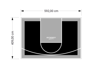 24M2/409X592CM CZARNO-SZARE BOISKO DO KOSZYKÓWKI SPEEDSPORT HEXA POWER PRO