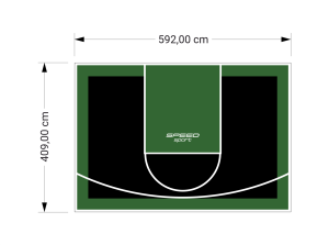 24M2/409X592CM CZARNO-ZIELONE BOISKO DO KOSZYKÓWKI SPEEDSPORT HEXA POWER PRO
