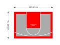 24M2/409X592CM SZARO-CZERWONE BOISKO DO KOSZYKÓWKI SPEEDSPORT HEXA POWER PRO