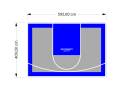 24M2/409X592CM SZARO-NIEBIESKIE BOISKO DO KOSZYKÓWKI SPEEDSPORT HEXA POWER PRO