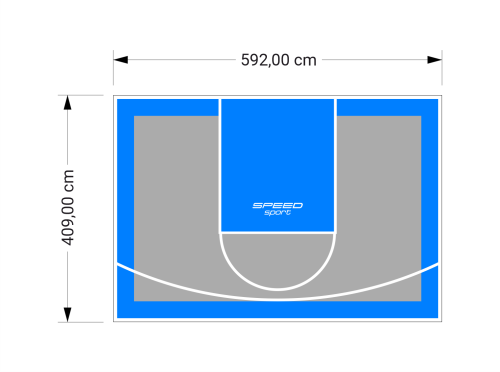 24M2/409X592CM SZARO-BŁĘKITNE BOISKO DO KOSZYKÓWKI SPEEDSPORT HEXA POWER PRO