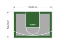 24M2/409X592CM SZARO-ZIELONE BOISKO DO KOSZYKÓWKI SPEEDSPORT HEXA POWER PRO
