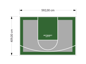 24M2/409X592CM SZARO-ZIELONE BOISKO DO KOSZYKÓWKI SPEEDSPORT HEXA POWER PRO