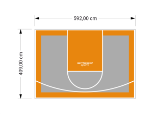 24M2/409X592CM SZARO-POMARAŃCZOWE BOISKO DO KOSZYKÓWKI SPEEDSPORT HEXA POWER PRO