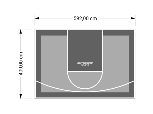 24M2/409X592CM SZARO-GRAFITOWE BOISKO DO KOSZYKÓWKI SPEEDSPORT HEXA POWER PRO