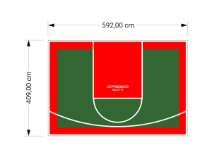 24M2/409X592CM ZIELONO-CZERWONE BOISKO DO KOSZYKÓWKI SPEEDSPORT HEXA POWER PRO