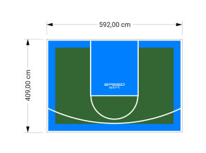 24M2/409X592CM ZIELONO-BŁĘKITNE BOISKO DO KOSZYKÓWKI SPEEDSPORT HEXA POWER PRO