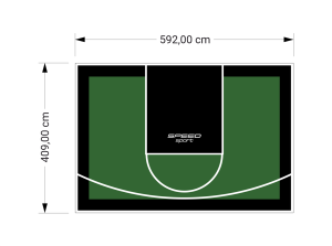 24M2/409X592CM ZIELONO-CZARNE BOISKO DO KOSZYKÓWKI SPEEDSPORT HEXA POWER PRO