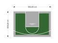 24M2/409X592CM ZIELONO-SZARE BOISKO DO KOSZYKÓWKI SPEEDSPORT HEXA POWER PRO
