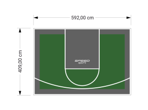 24M2/409X592CM ZIELONO-GRAFITOWE BOISKO DO KOSZYKÓWKI SPEEDSPORT HEXA POWER PRO