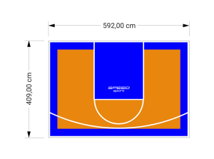 24M2/409X592CM POMARAŃCZOWO-NIEBIESKIE BOISKO DO KOSZYKÓWKI SPEEDSPORT HEXA POWER PRO
