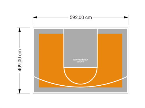 24M2/409X592CM POMARAŃCZOWO-SZARE BOISKO DO KOSZYKÓWKI SPEEDSPORT HEXA POWER PRO