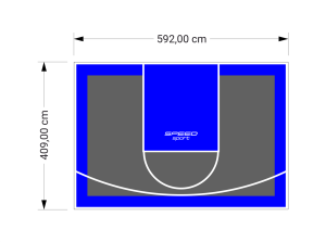 24M2/409X592CM GRAFITOWO-NIEBIESKIE BOISKO DO KOSZYKÓWKI SPEEDSPORT HEXA POWER PRO