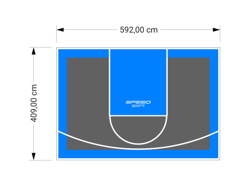 24M2/409X592CM GRAFITOWO-BŁĘKITNE BOISKO DO KOSZYKÓWKI SPEEDSPORT HEXA POWER PRO