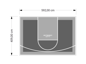 24M2/409X592CM GRAFITOWO-SZARE BOISKO DO KOSZYKÓWKI SPEEDSPORT HEXA POWER PRO