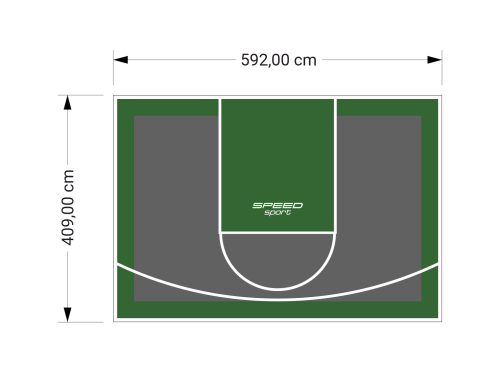 24M2/409X592CM GRAFITOWO-ZIELONE BOISKO DO KOSZYKÓWKI SPEEDSPORT HEXA POWER PRO