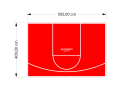 24M2/409X592CM CZERWONE BOISKO DO KOSZYKÓWKI SPEEDSPORT HEXA POWER PRO