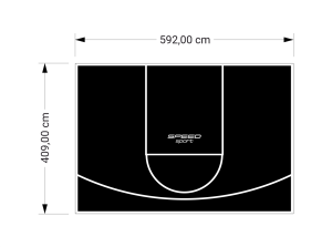 24M2/409X592CM CZARNE BOISKO DO KOSZYKÓWKI SPEEDSPORT HEXA POWER PRO