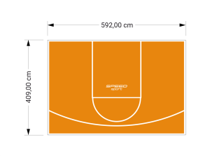 24M2/409X592CM POMARAŃCZOWE BOISKO DO KOSZYKÓWKI SPEEDSPORT HEXA POWER PRO