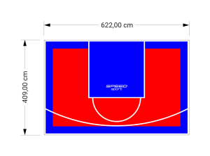26M2/409X622CM CZERWONO-NIEBIESKIE BOISKO DO KOSZYKÓWKI SPEEDSPORT HEXA POWER PRO