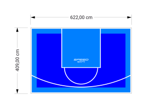 26M2/409X622CM NIEBIESKO-BŁĘKITNE BOISKO DO KOSZYKÓWKI SPEEDSPORT HEXA POWER PRO