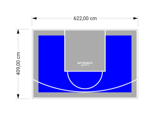 26M2/409X622CM NIEBIESKO-SZARE BOISKO DO KOSZYKÓWKI SPEEDSPORT HEXA POWER PRO