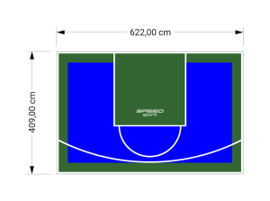26M2/409X622CM NIEBIESKO-ZIELONE BOISKO DO KOSZYKÓWKI SPEEDSPORT HEXA POWER PRO