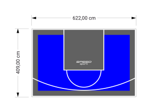26M2/409X622CM NIEBIESKO-GRAFITOWE BOISKO DO KOSZYKÓWKI SPEEDSPORT HEXA POWER PRO