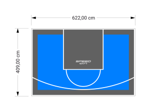 26M2/409X622CM BŁĘKITNO-GRAFITOWE BOISKO DO KOSZYKÓWKI SPEEDSPORT HEXA POWER PRO